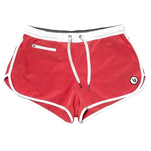 Vuori Women's Athletic Shorts - Melon and White - Picture 3 of 12